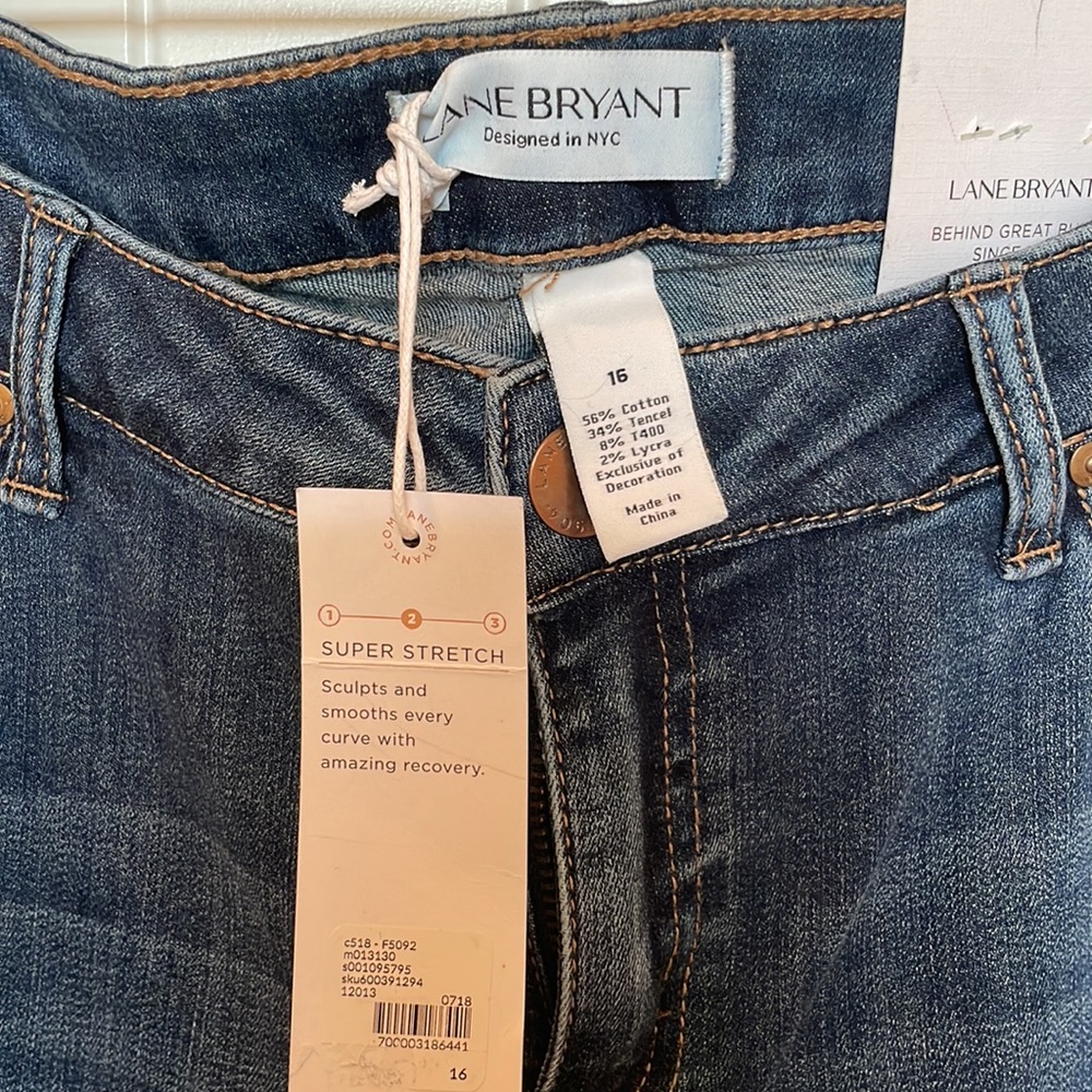 Lane Bryant Distressed High Low Ankle Skinny Jeans- NWT - Picture 4 of 11